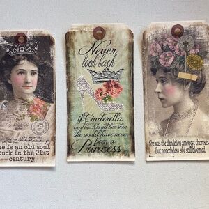 Large Vintage Theme Tags - For Special, Gifts, Framing, Junk Journals - Set of 3